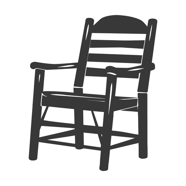 Plik wektorowy silhouette drewniane krzesło tylko kolor czarny