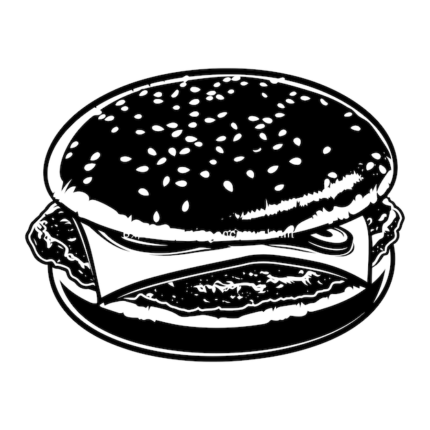 Silhouette Hamburger Tylko Czarny Kolor