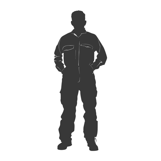 Plik wektorowy silhouette man pracownicy noszący kombinezony tylko czarnego koloru