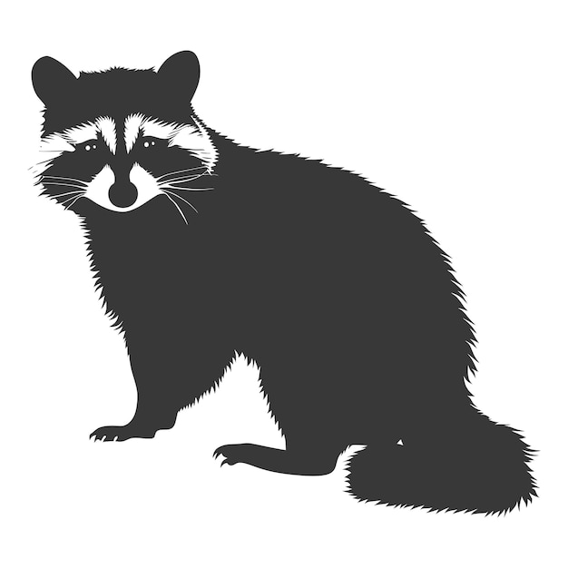 Silhouette Raccoon Zwierzę Czarnego Koloru Tylko Całe Ciało