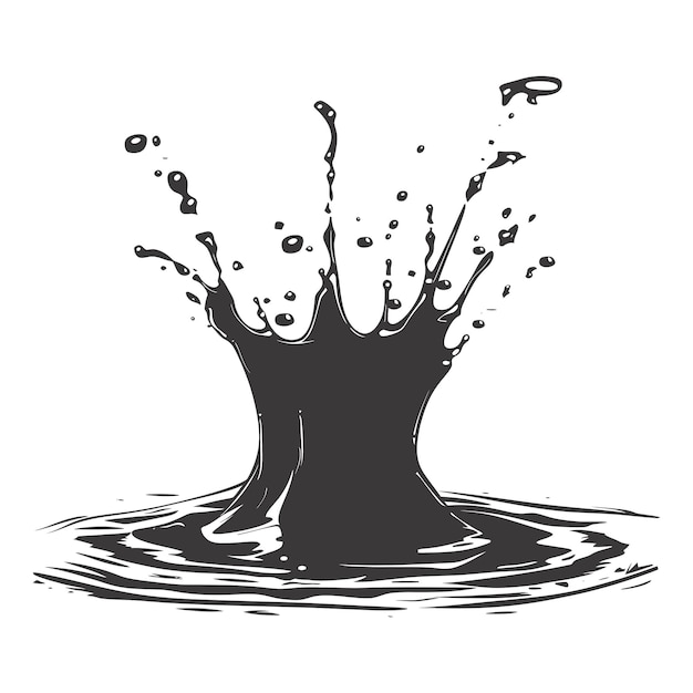 Plik wektorowy silhouette splash wody tylko czarny kolor