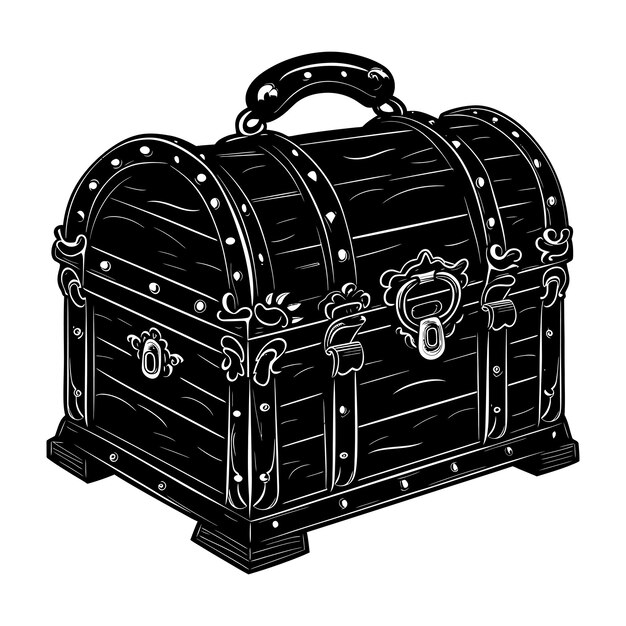 Plik wektorowy silhouette treasure chest tylko czarny kolor