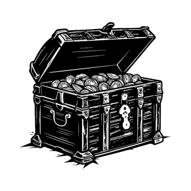Plik wektorowy silhouette treasure chest tylko czarny kolor