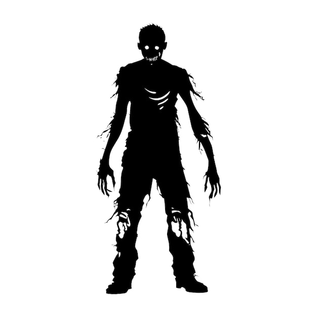 Silhouette Zombie Czarny Kolor Tylko Całe Ciało