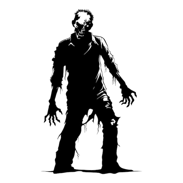 Silhouette Zombie Czarny Kolor Tylko Całe Ciało