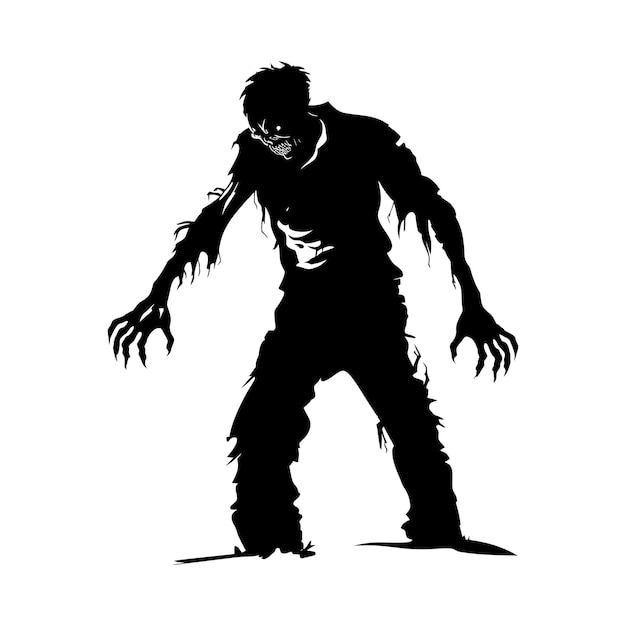 Silhouette Zombie Czarny Kolor Tylko Całe Ciało