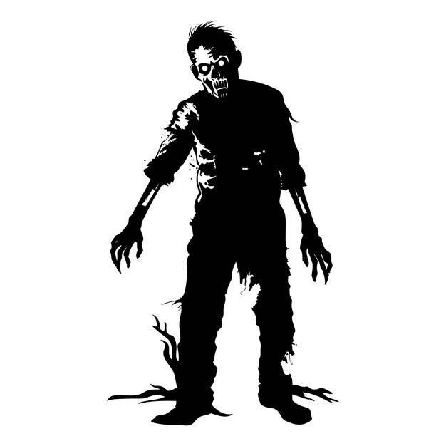 Plik wektorowy silhouette zombie czarny kolor tylko całe ciało