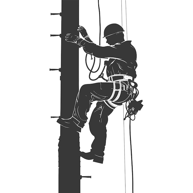 Plik wektorowy silhueta elektryka w akcji całe ciało tylko czarny kolor