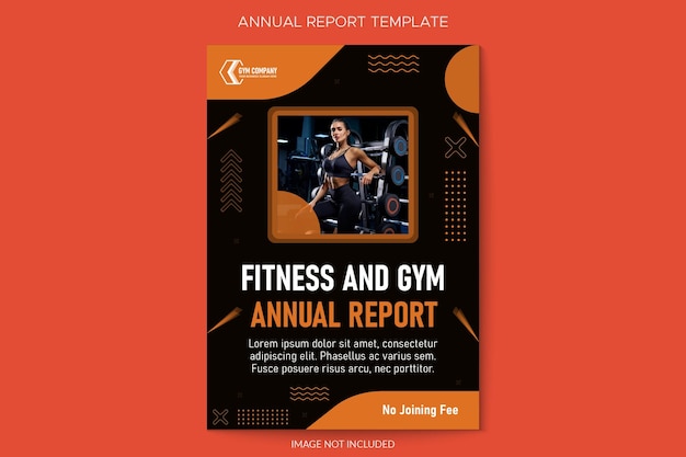 Plik wektorowy siłownia i fitness roczny szablon wektora raportu