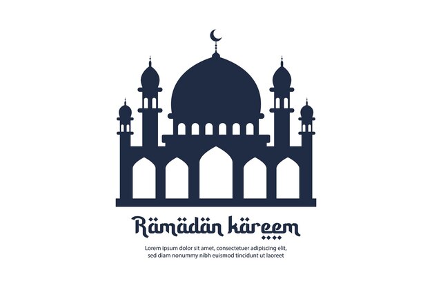 Plik wektorowy silueta meczetu ramadan kareem