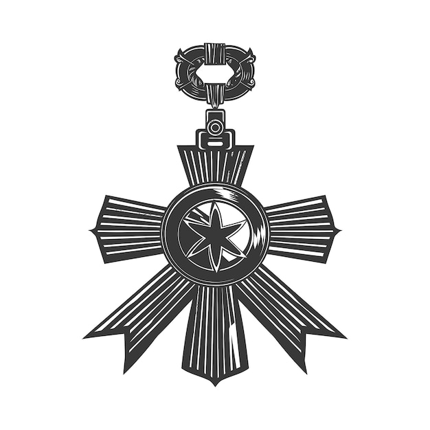 Plik wektorowy silueta medal honoru wojny tylko czarny kolor