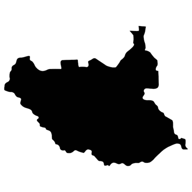 Silueta południowo-sudanowej mapy lądowej