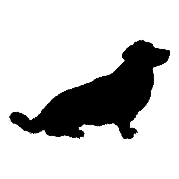 Plik wektorowy silueta psa pies dorgi siedzące rasy logo pies monogram logo wektor