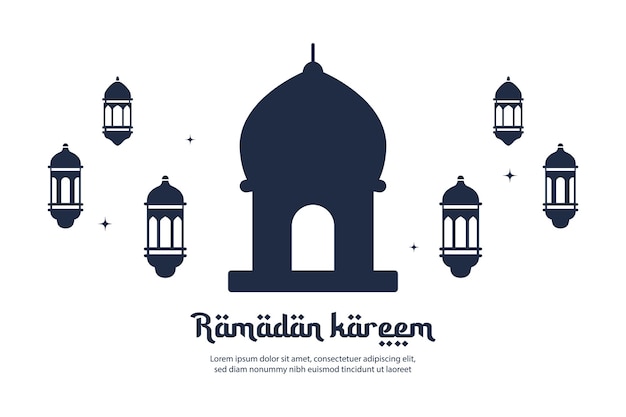 Plik wektorowy silueta ramadana kareema