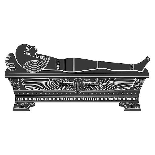 Silueta Starożytnego Egipskiego Sarkofagu Tylko Czarny Kolor