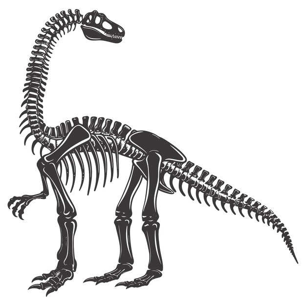 Plik wektorowy silueta szkielet dinozaura tylko kolor czarny