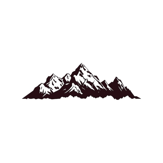 Plik wektorowy siluweta górskiego krajobrazu izolowana na białym tle ilustracja wektorowa