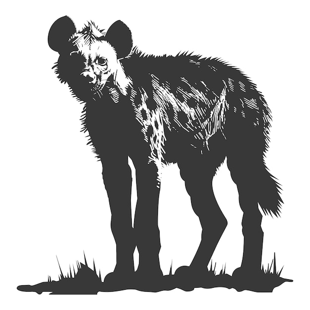 Plik wektorowy siluweta hiena zwierzę czarnego koloru tylko całe ciało