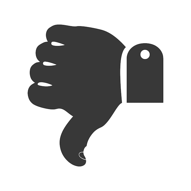 Plik wektorowy siluweta kciuk w dół zły lub nie lubię symbol logo tylko czarny kolor