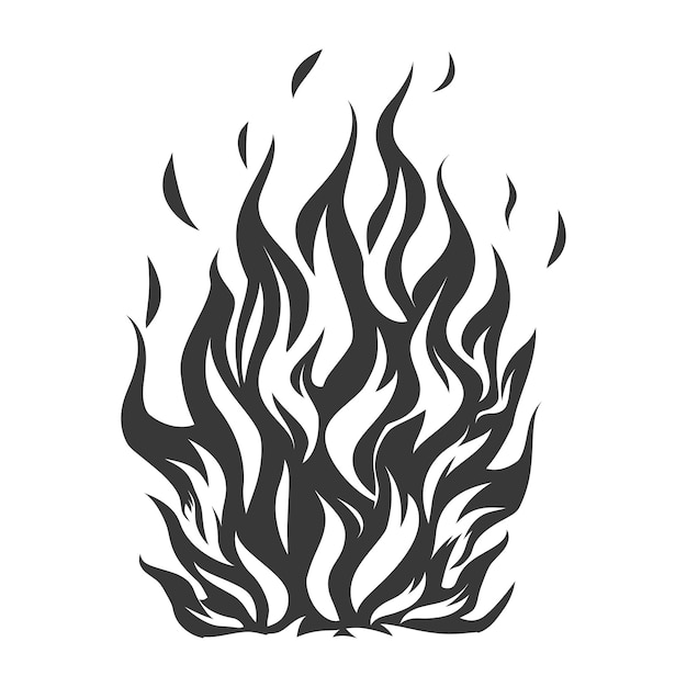 Plik wektorowy siluweta ogień płomień płomień tylko czarny kolor