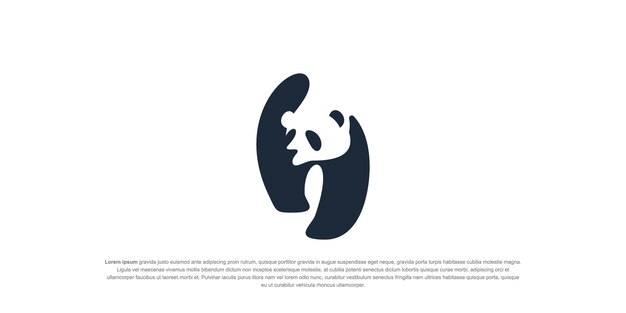 Plik wektorowy siluweta pandy wektor projektowania logo