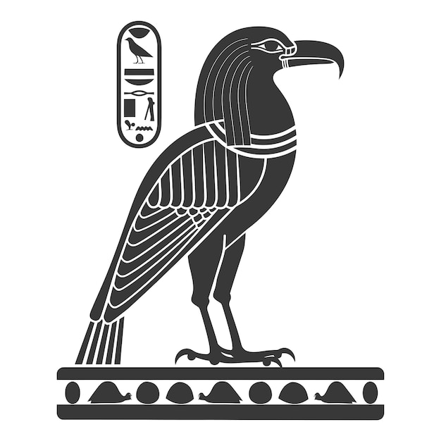 Plik wektorowy siluweta pojedyncze starożytne egipskie hieroglify symbol logo tylko czarny kolor