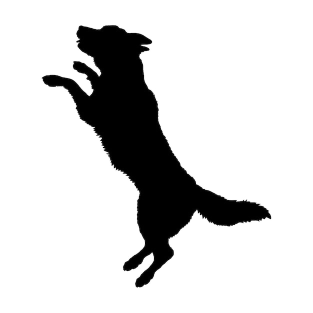 Plik wektorowy siluweta psa skaczącego wektor monogramu logo ras psów