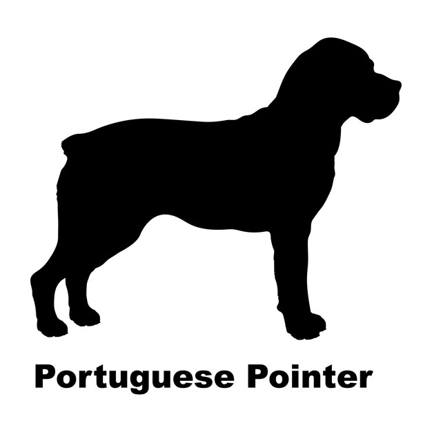 Siluweta psa Wektor monogramu logo hodowli psa portugalskiego wskaźnika