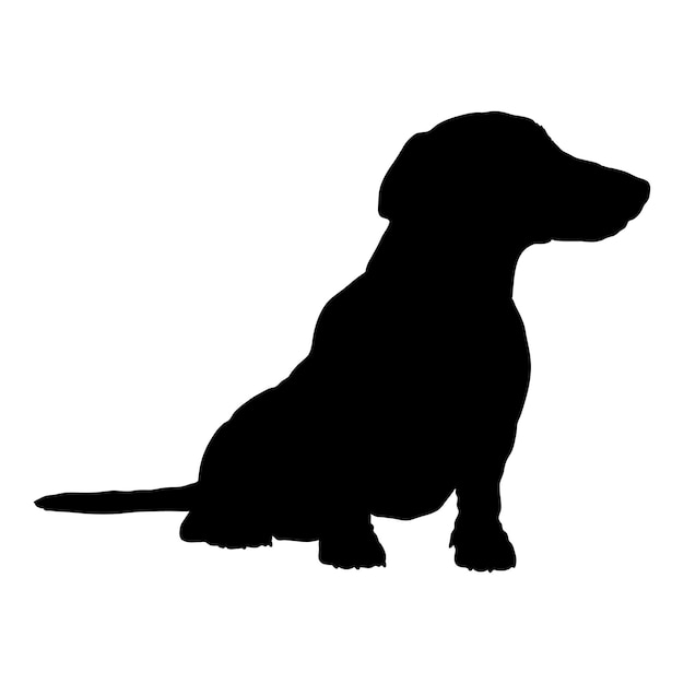 Plik wektorowy siluweta psa wektor monogramu logo rasy dachshund siedzącej