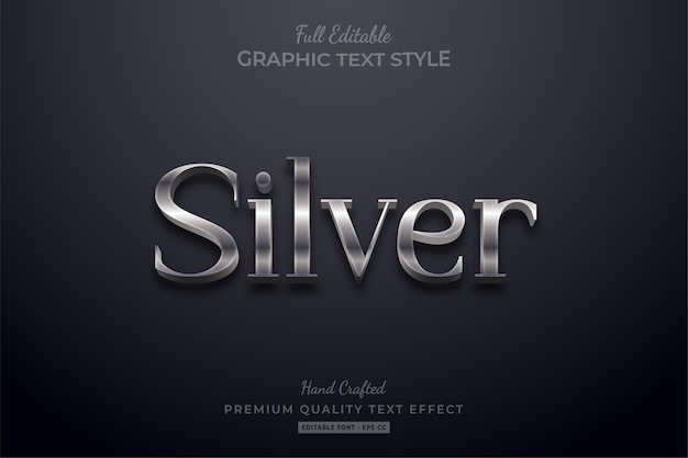Silver Elegant Editable Text Style Effect Premium