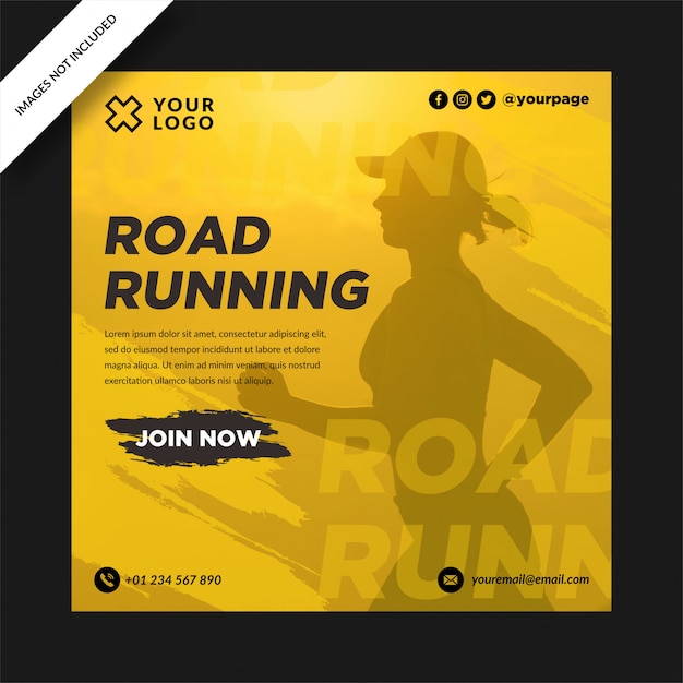 Simple Road Running Social Media Post