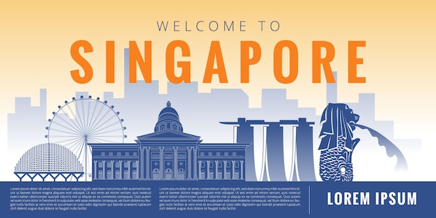 Singapur gród ilustracja