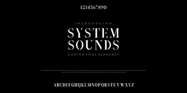 Sistem Sound Abstrakcja Moda Alfabet Czcionki Minimalne Nowoczesne Czcionki Miejskie Typografia Krój Pisma