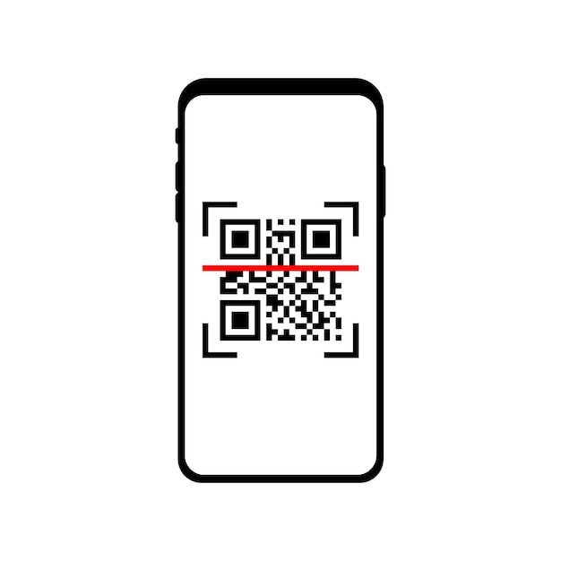 Skaner Kodów Qr Telefon Skanowanie Kod Qr Kod Qr Płatności Koncepcja Ekran Smartfona Z Kodem Qr Ilustracja Na Białym Tle Wektor Wektor Znak Symbol Znak Zarys Ilustracja Wektor Eps 10