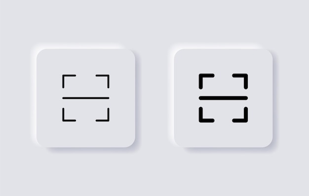 Skanowanie Ikona Kodu Qr Skaner Kodów Kreskowych Znak Zarys Ikony Neumorfizm Formularz Przycisku Neumorficzne Znaki Interfejsu Użytkownika