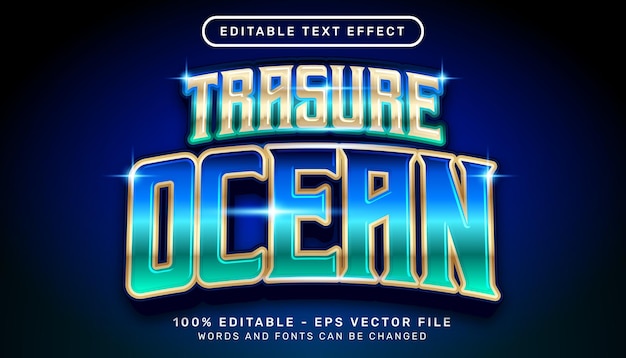 Skarb Oceanu 3d Edytowalny Szablon Efektu Tekstowego