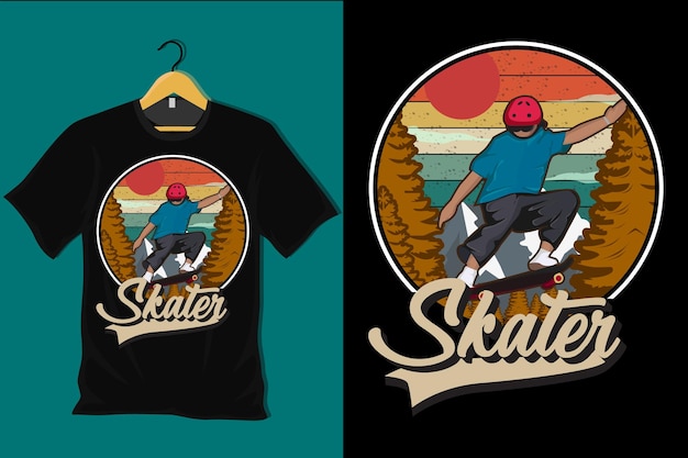 Skater Retro Vintage T Shirt Design