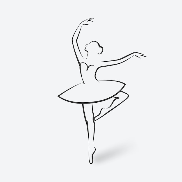 Sketch postawy baletowej symbol studia tańca