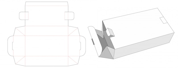 Składane Pudełko Z 2 Zamkami Wycinanymi Szablonami