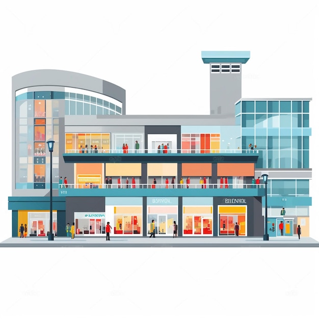 Plik wektorowy sklep centrum handlowe ilustracja wektorowa sklep rynek biznesowy projekt budynku supermarket miasto kupno