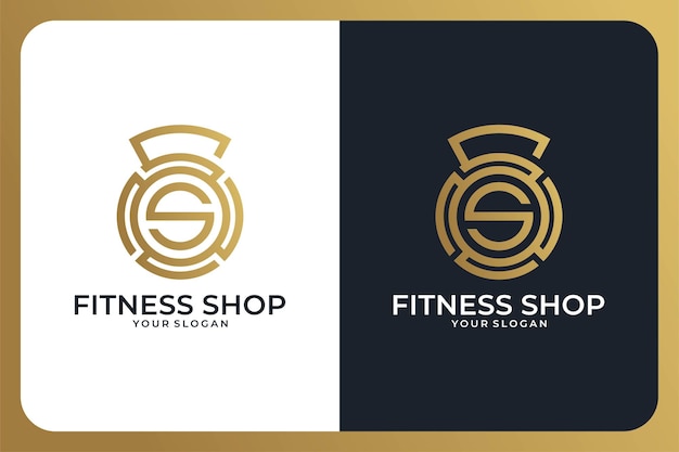 Sklep Fitness Z Projektem Logo Litery S I Wizytówką