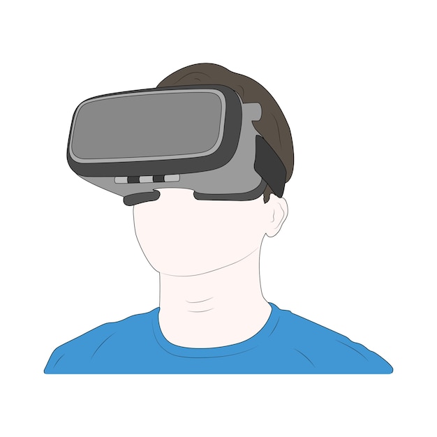 Skoncentrowany mężczyzna za pomocą zestawu słuchawkowego wirtualnej rzeczywistości na białym tle