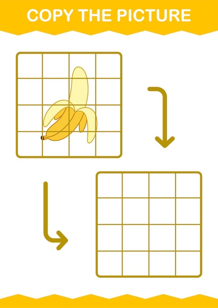 Skopiuj Obrazek Z Arkuszem Bananów Dla Dzieci