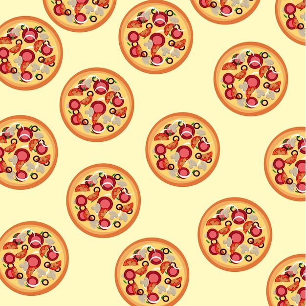 Skórka pizzy na krem tło wektor ilustracja
