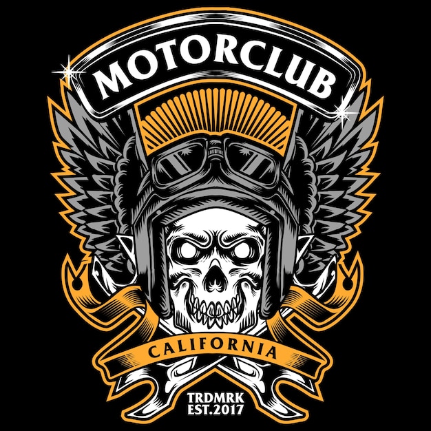 Skrzydła Czaszki I Klucza Tees Design Motorclub I Grafiki Samochodowej