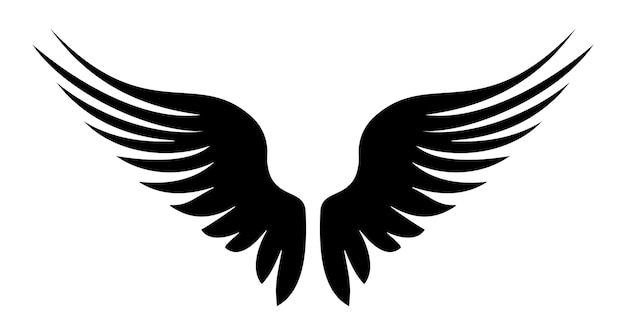 Skrzydła Logo Tatuaż Projekt Skrzydeł Sylwetka Pary Skrzydeł Kąt Skrzydeł Czarne Elementy Projektu