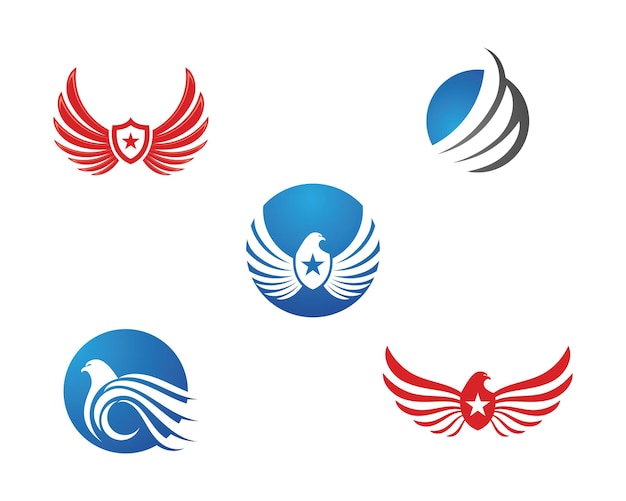 Skrzydło Falcon Logo Szablon Wektor