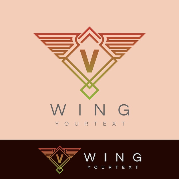 skrzydło początkowe Litera V Projekt logo