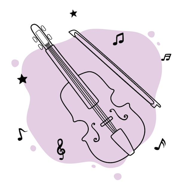 skrzypce doodle ręcznie rysowane szkic instrument muzyczny
