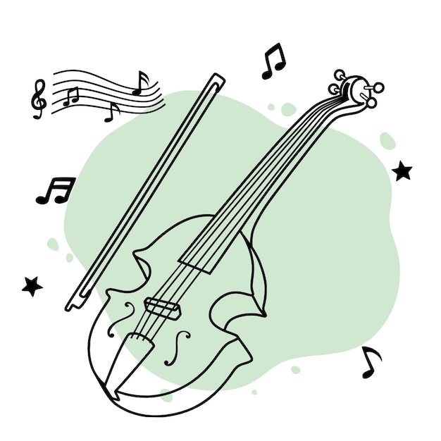 Skrzypce Doodle Ręcznie Rysowane Szkic Instrument Muzyczny